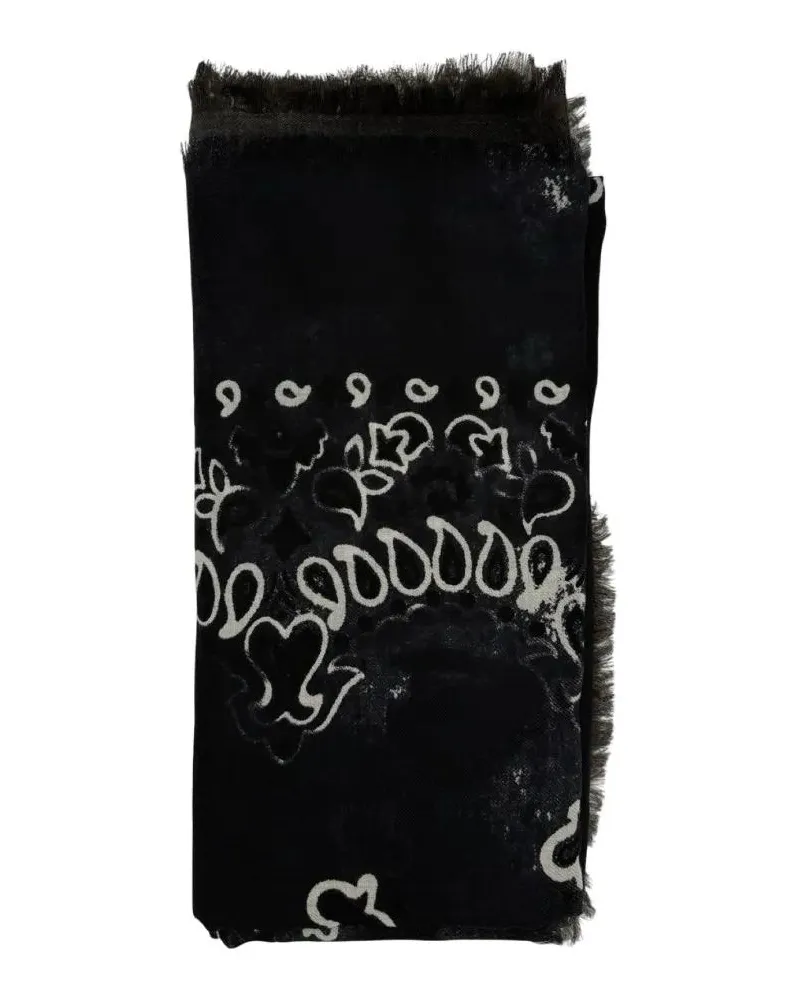 Destin Tücher & Schals Large Square Scarf With Bandana-Inspired Pattern schwarz Schwarz