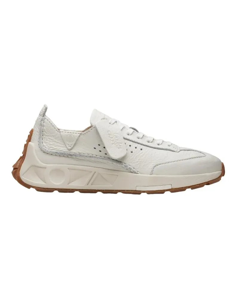 Clarks Low-Top Sneaker Ice White Leather Craft Speed ​​Sneakers weiß Weiß