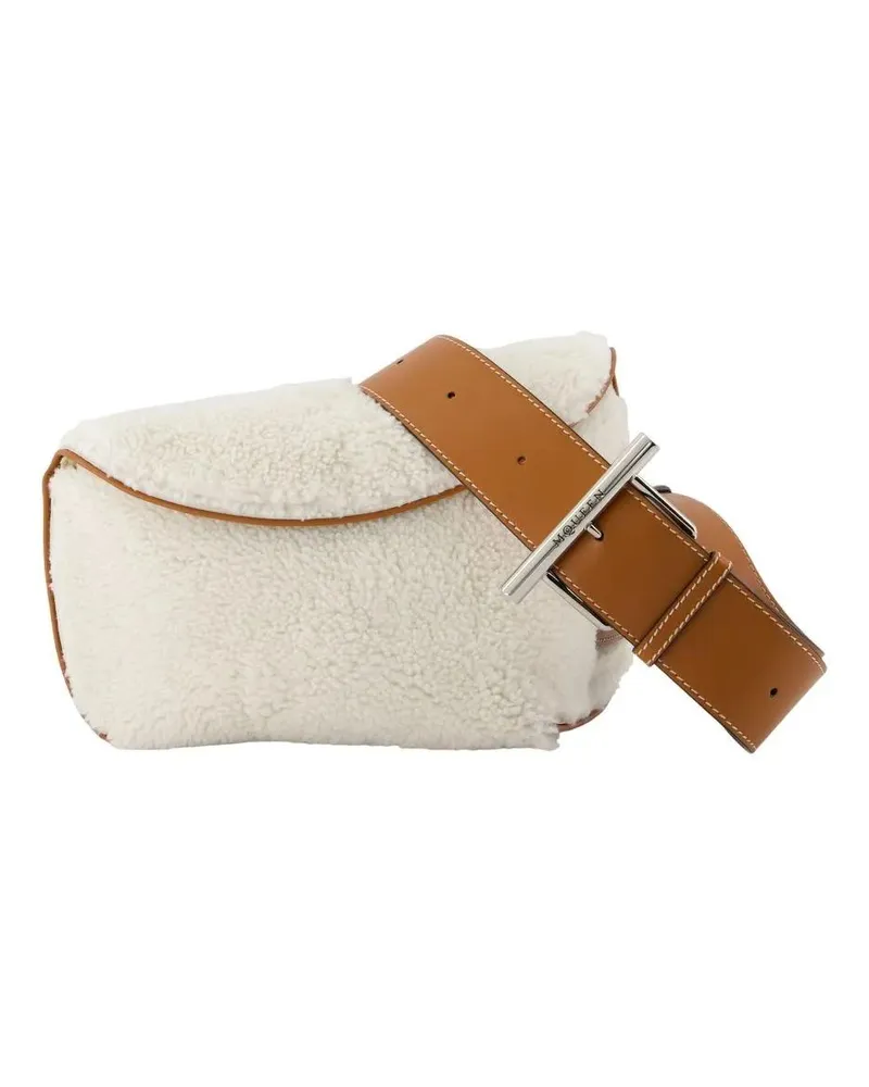 Alexander McQueen Hobo Bags T-Bar Sling Crossbody Bag In Smooth Calfskin Leath beige Beige