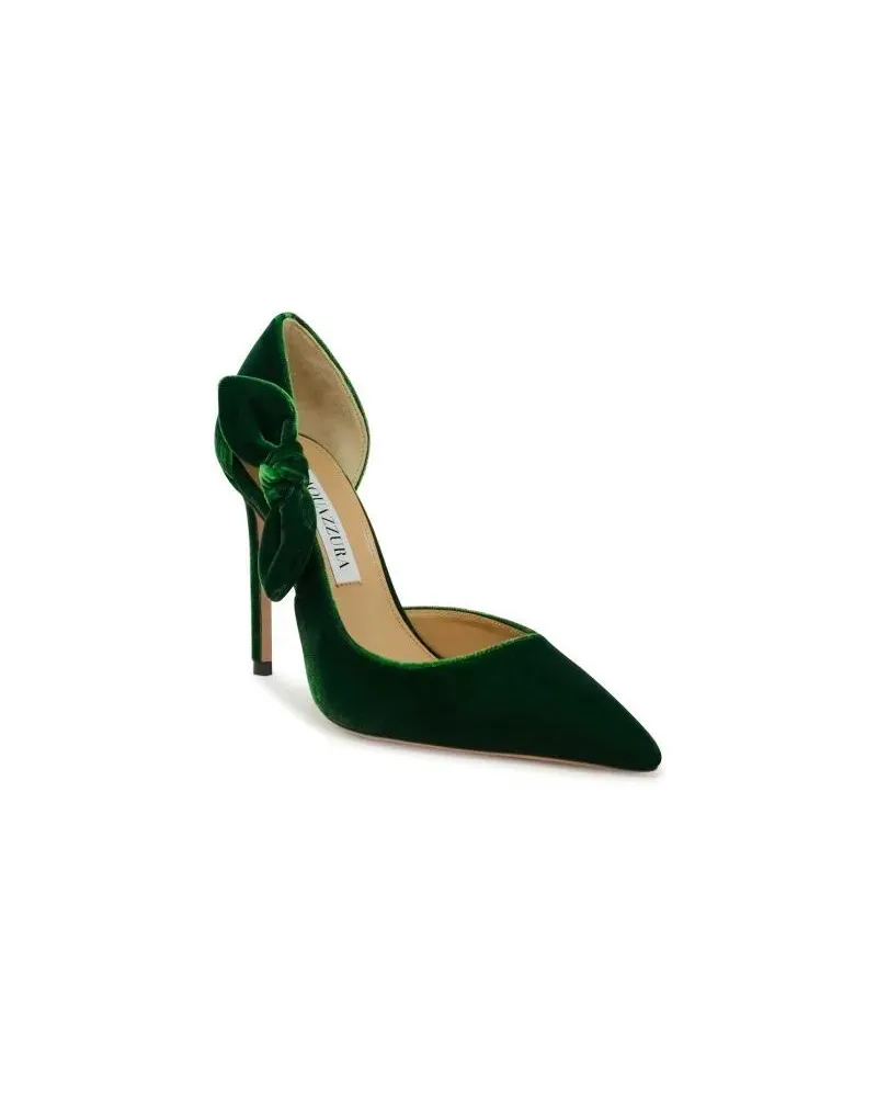 Aquazzura Hohe Schuhe Vbthigp0-Vel-Mch Green Velvet  Bow Tie Pump 105 schwarz Schwarz