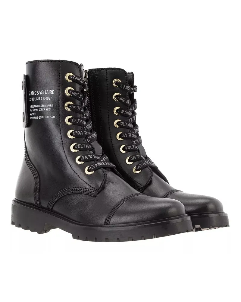 Zadig & Voltaire Stiefel Joe Smooth Cowskin Side Print schwarz Schwarz