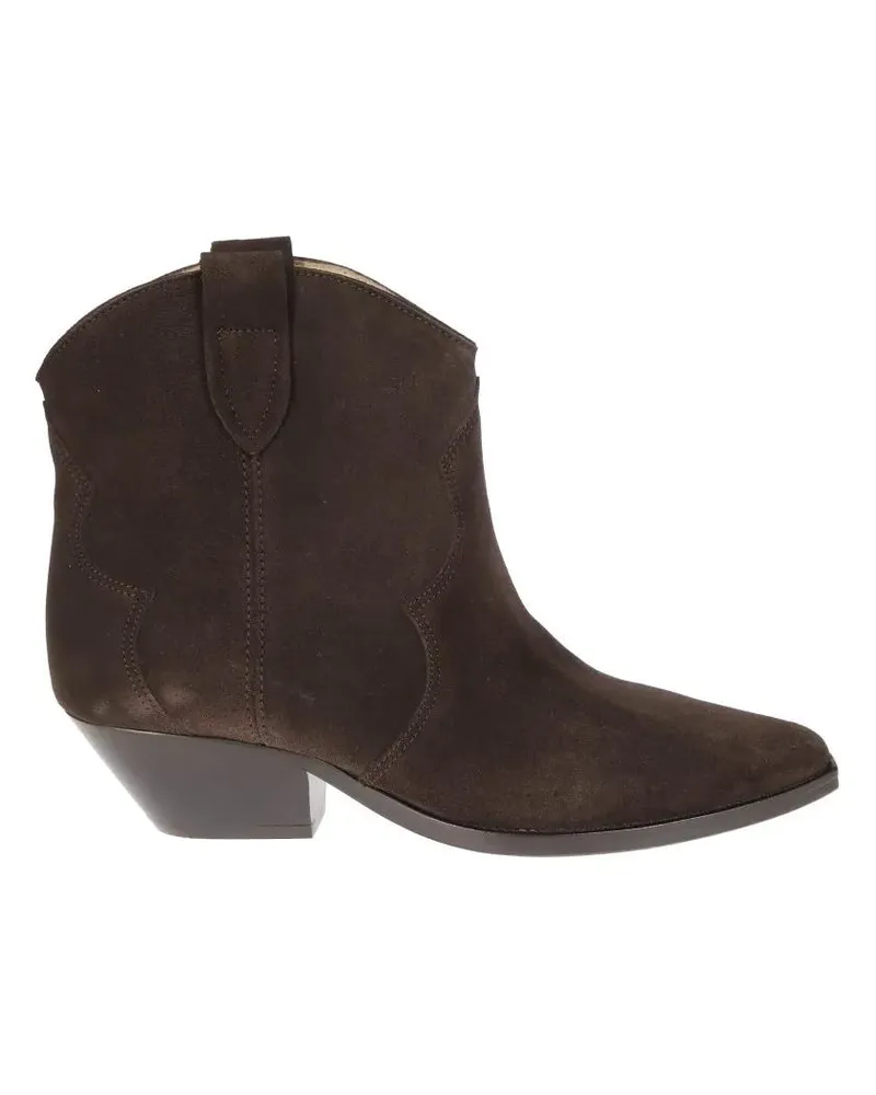 Étoile Isabel Marant Stiefel Soft Suede Ankle Boots With Western-Inspired Detai braun Braun