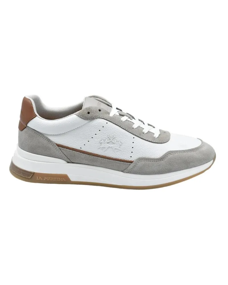 La Martina Low-Top Sneaker Low-Top Sneakers In Hand-Aged Leather weiß Weiß