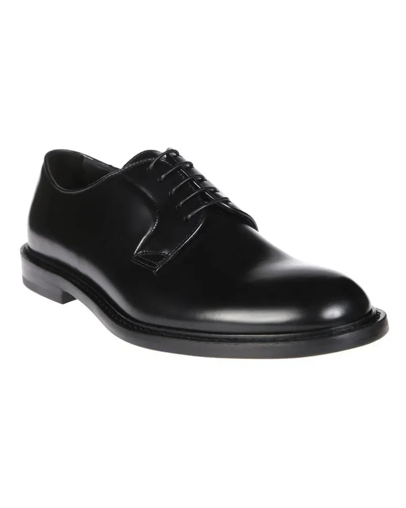Doucal´s Loafer Black Leather Derby Shoes schwarz Schwarz