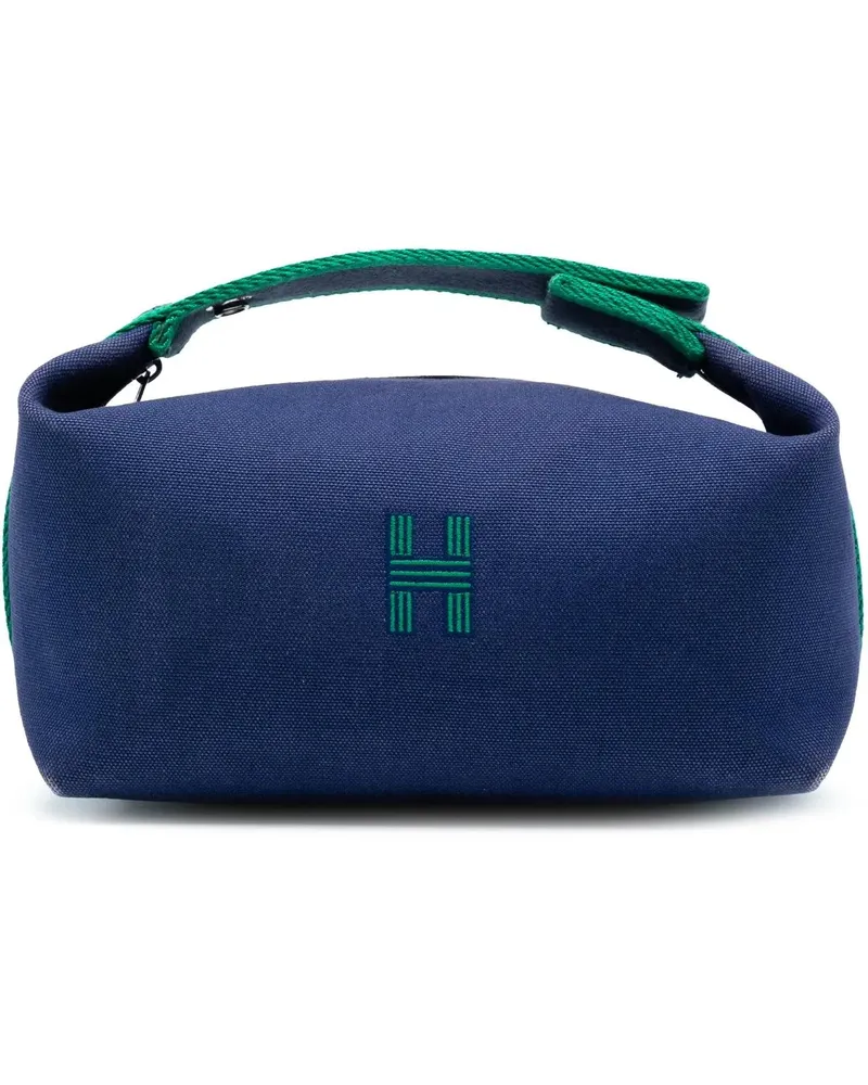 Hermès Kosmetiktaschen Small Canvas Bride A Brac Case blau Blau