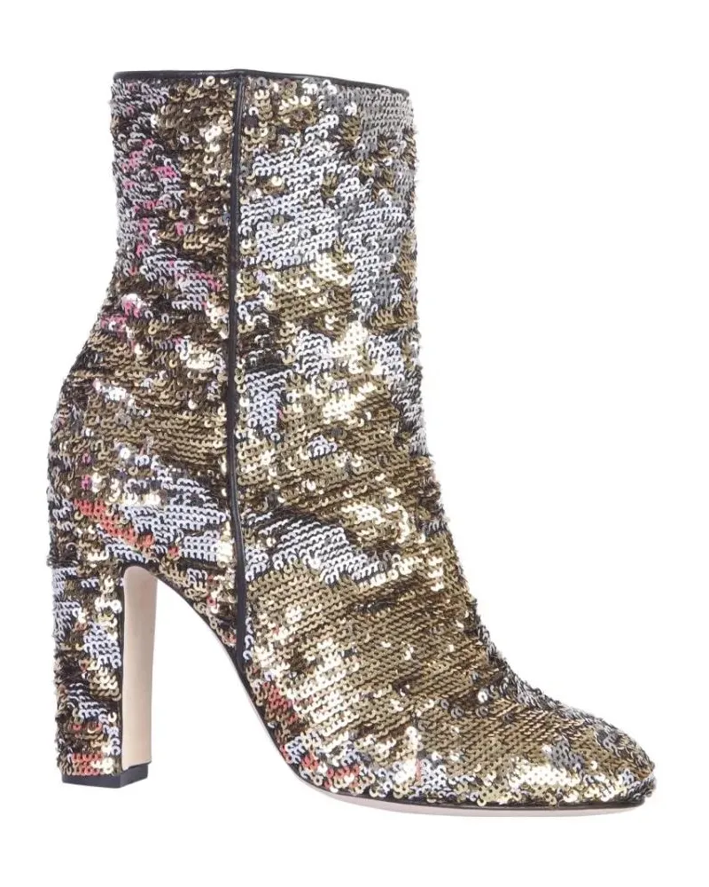 Paris Texas Stiefel Pointed Toe Sequined Ankle Boots With High Block H silberfarben Silber