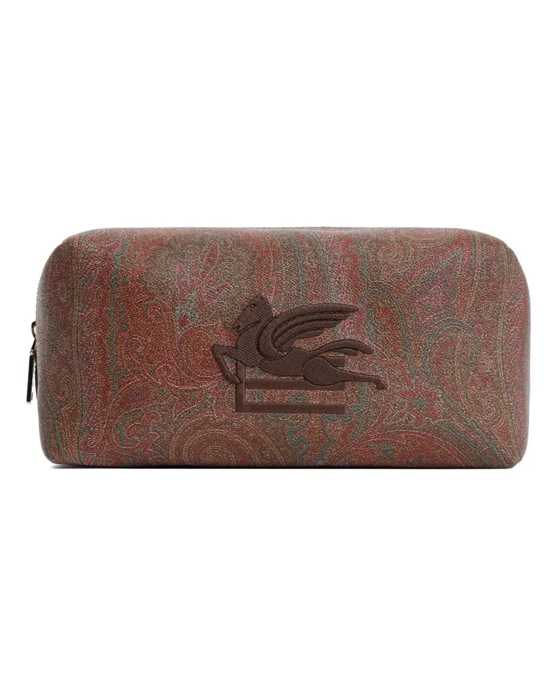 Etro Pochettes M Brown Paisley Fabric Pouch Braun