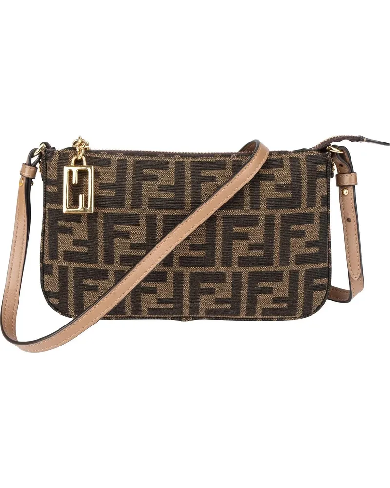 Fendi Crossbody Bags  FF Monogram Baguette Crossbody Bag braun Braun