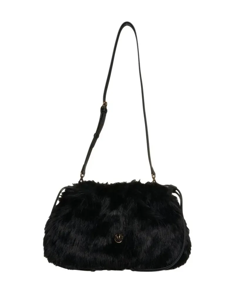 Pinko Hobo Bags Shoulder Bag In Soft Faux Fur schwarz Schwarz
