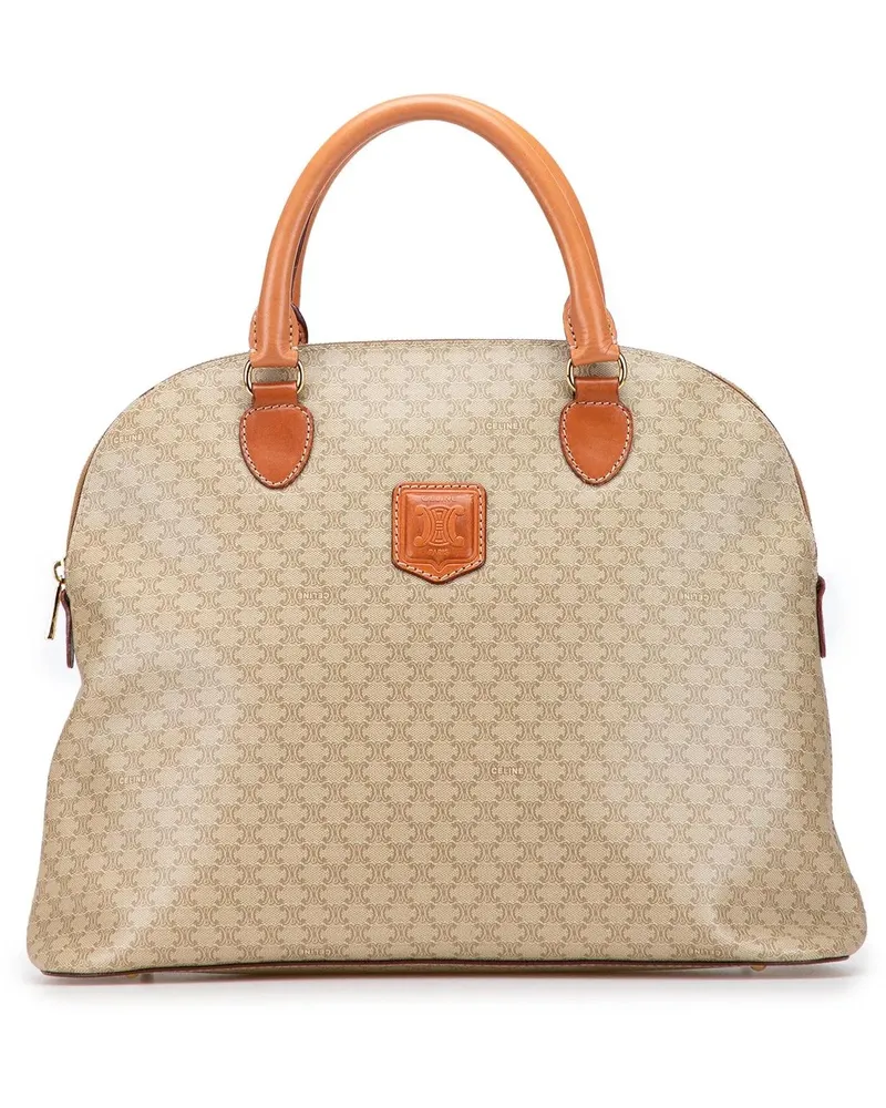 Celine Crossbody Bags Macadam Coated Canvas Dome Handbag braun Braun