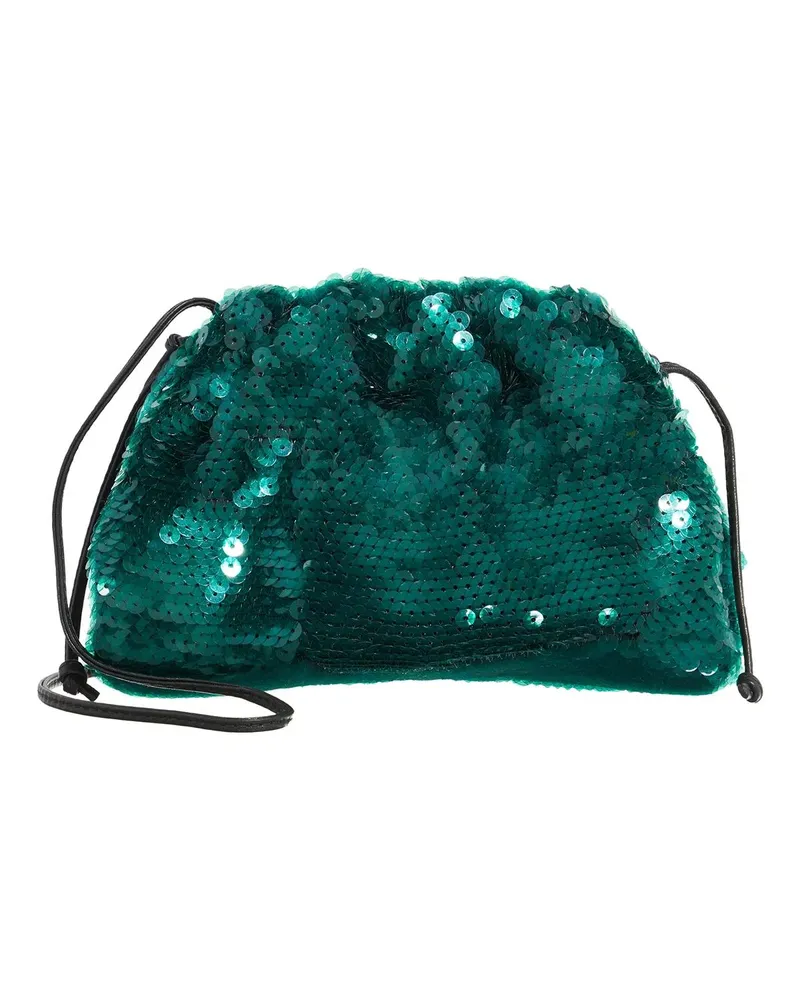 Bottega Veneta Crossbody Bags Sequin-Embellished Ruched Crossbody Bag grün Grün