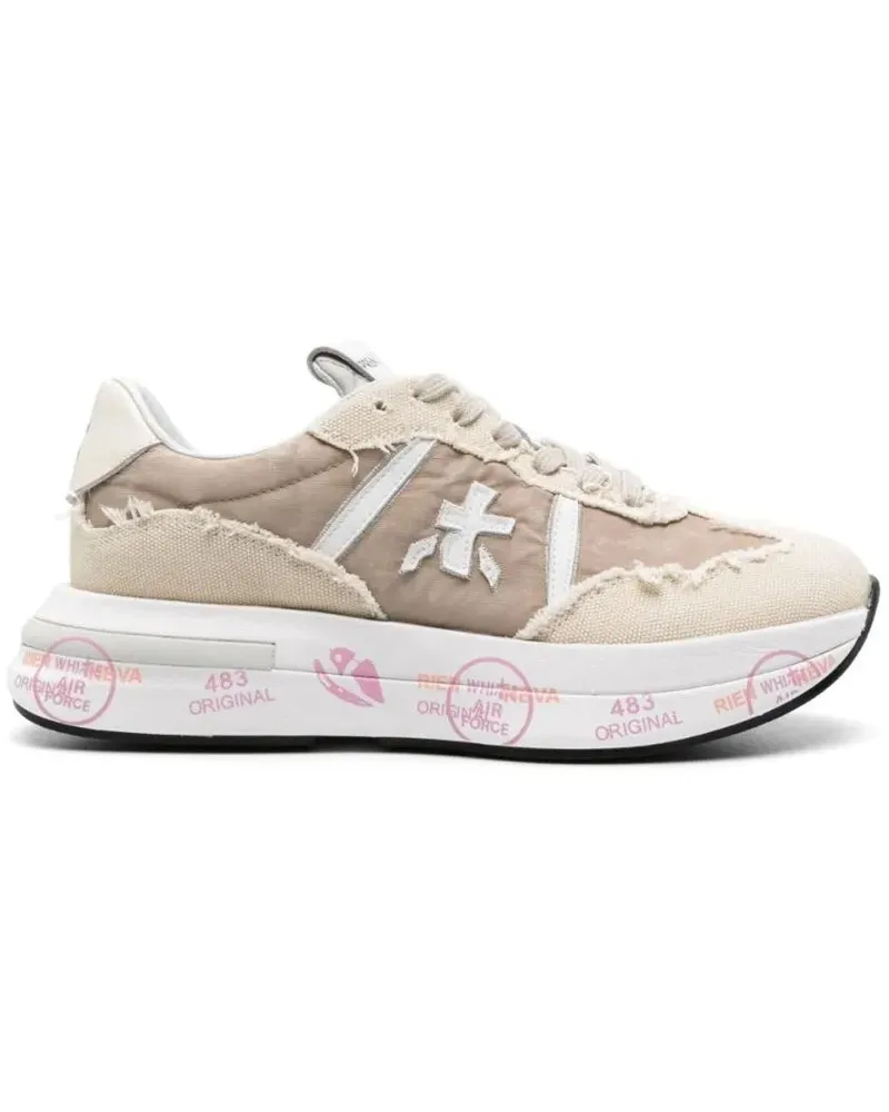 Premiata Low-Top Sneaker Layered Beige And Cream Sneakers grau Grau