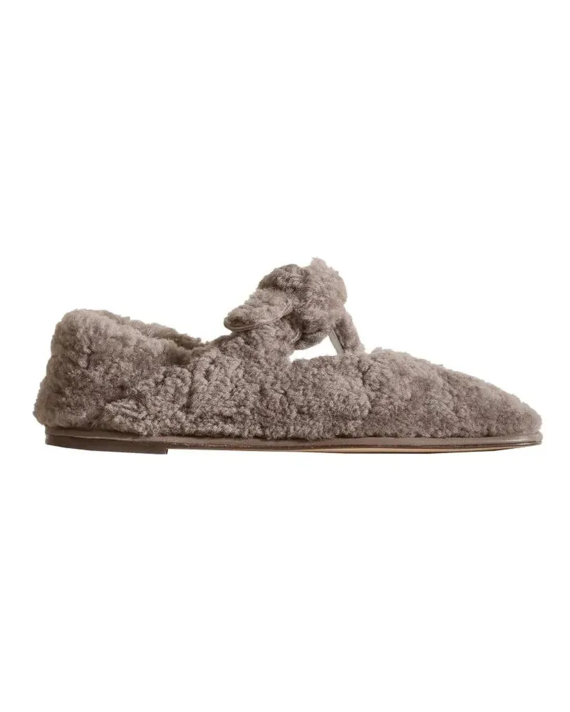 HEREU Llasada Curly Shearling Flats beige Beige