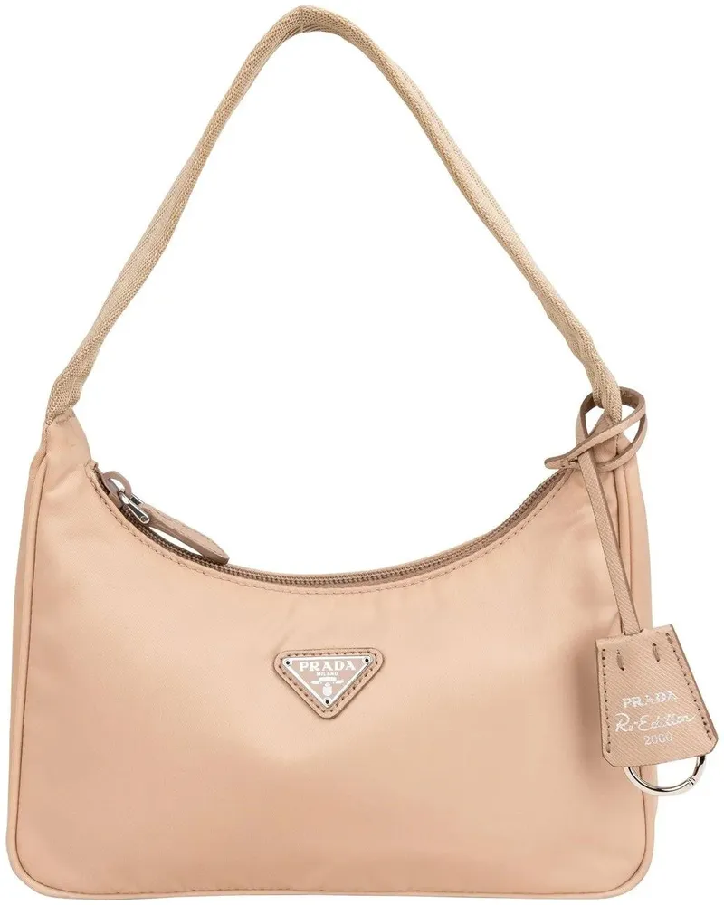 Prada Crossbody Bags  Nylon Triangle Re-Edition Handbag beige Beige