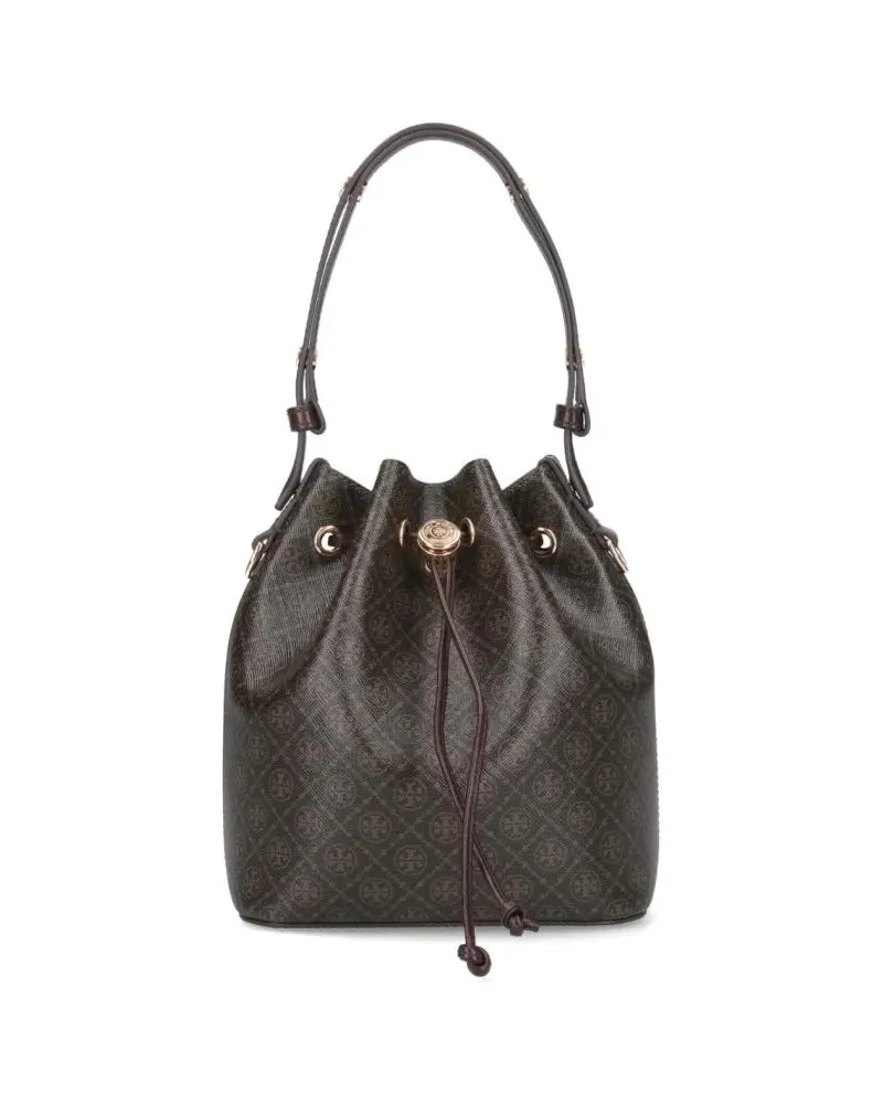 Tory Burch Beuteltaschen 'T Monogram' Bucket Bag – Brown braun Braun