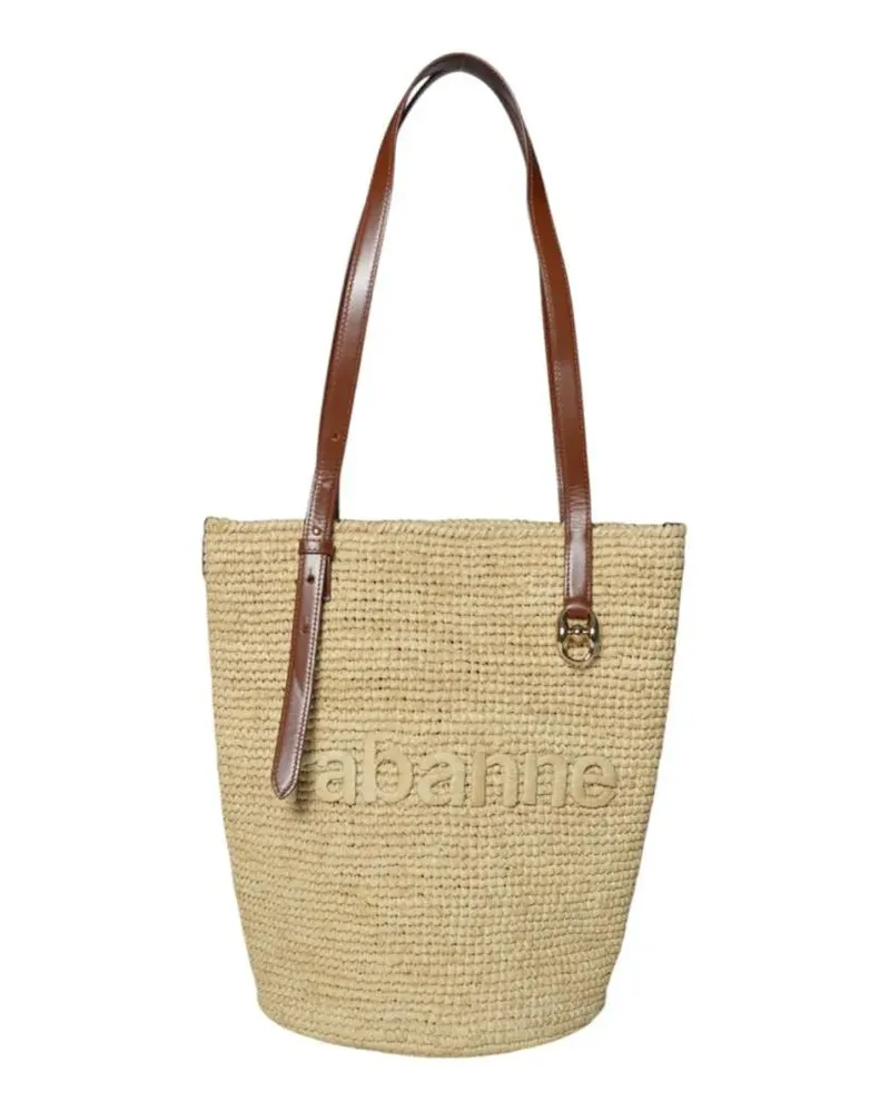 Paco Rabanne Shopper & Totes Logo Natural Raffia Tote Bag beige Beige