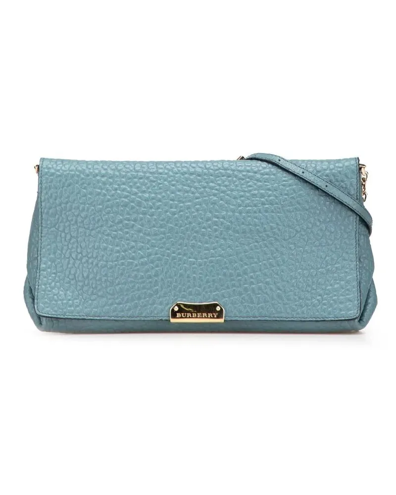 Burberry Hobo Bags Medium Grained Calfskin Mildenhall Crossbody blau Blau