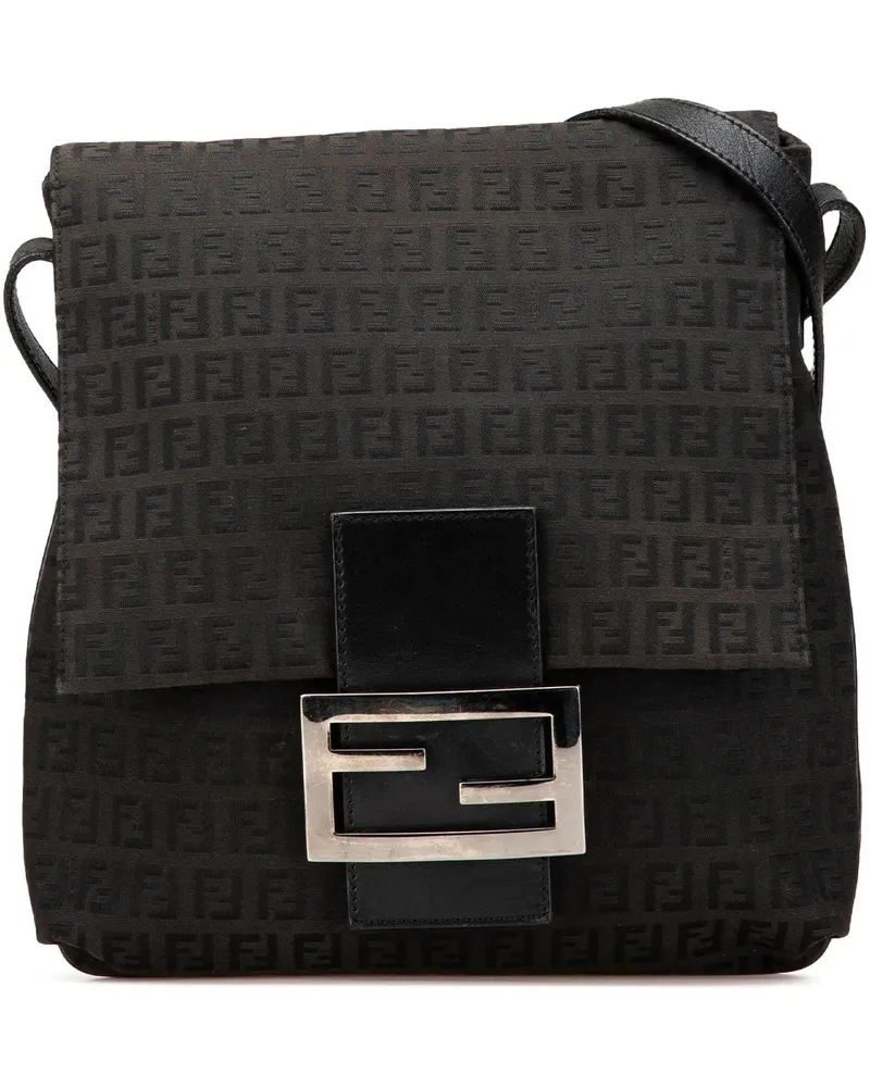 Fendi Hobo Bags 2000-2010 Zucchino Canvas Crossbody schwarz Schwarz