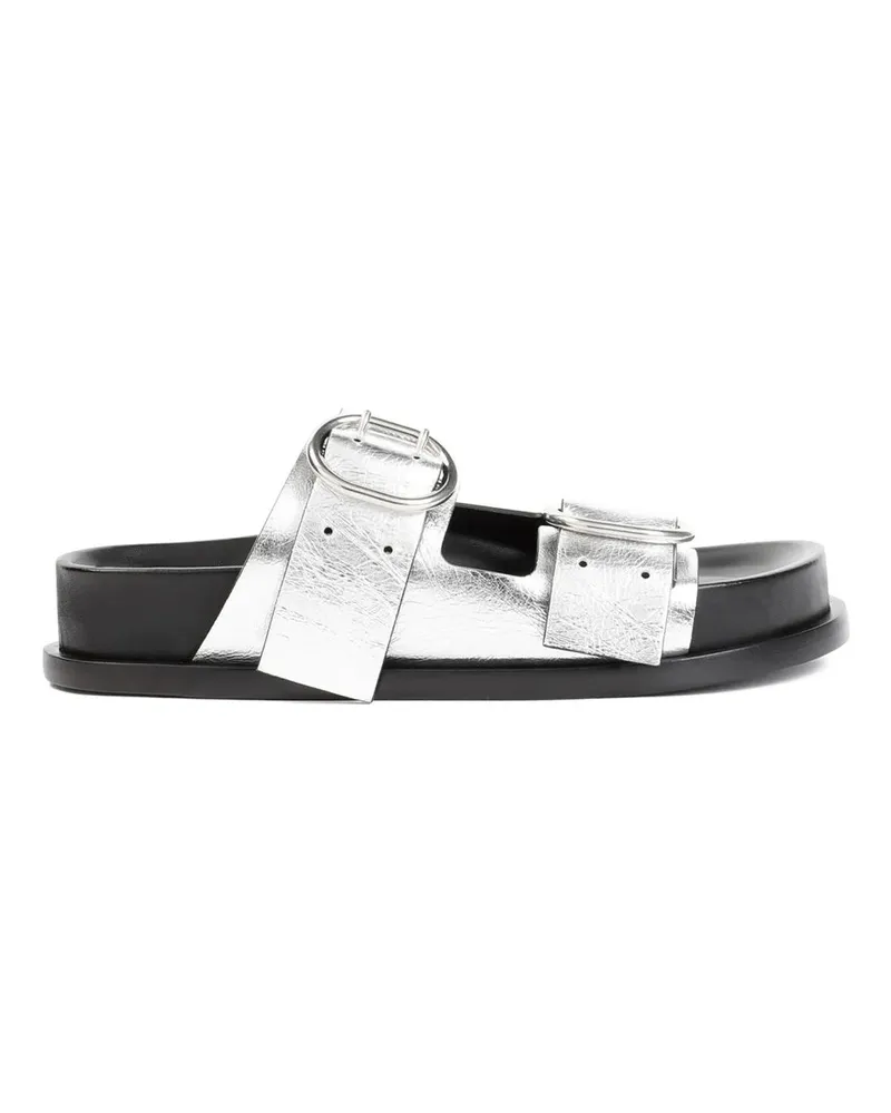 Jil Sander Sandalen Silver Moon Leather Sandals silberfarben 