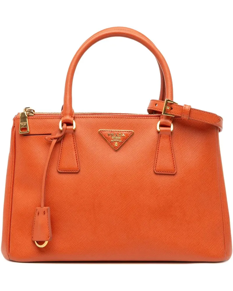 Prada Hobo Bags Medium Saffiano Lux Galleria Double Zip Satchel orange Orange