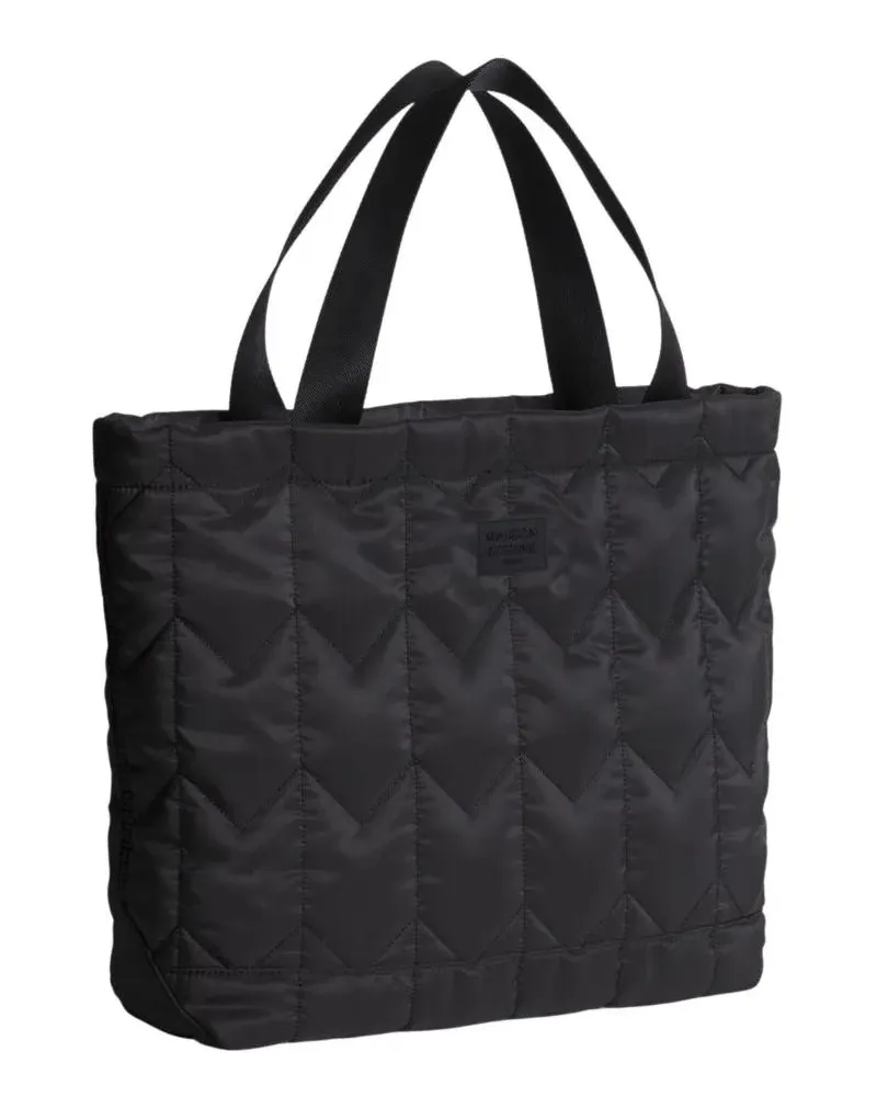Kitsuné Shopper & Totes Chevron Quilted Large Tote With Dual Handles And Z schwarz Schwarz
