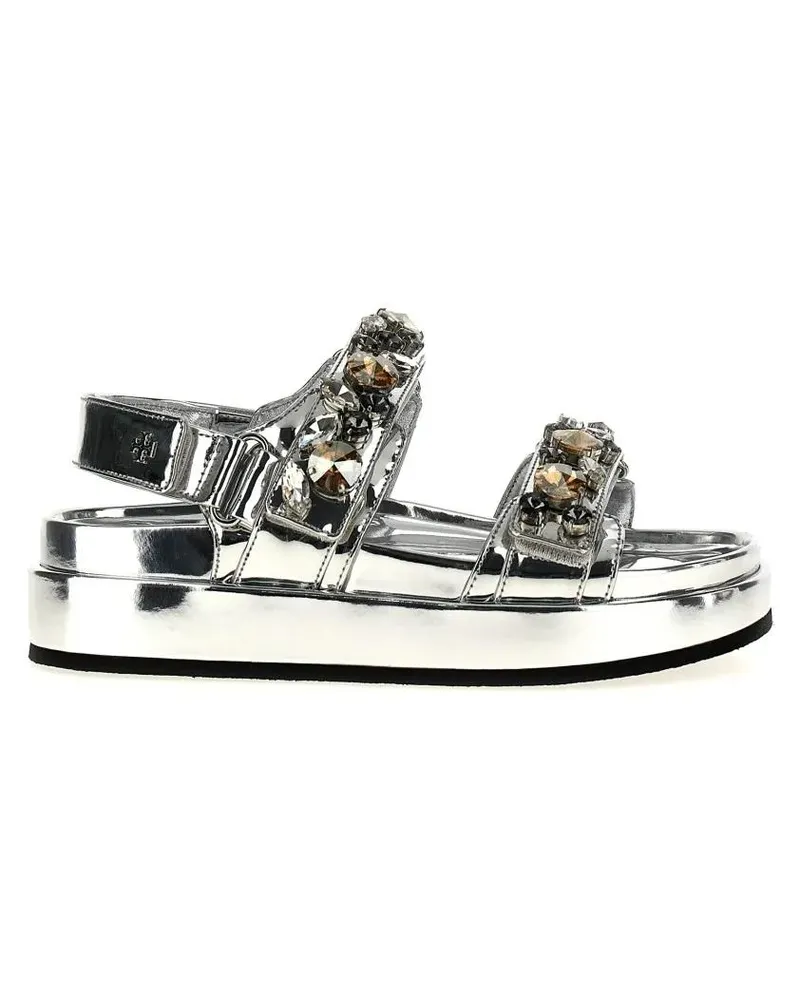 Tory Burch Sandalen 'Kira' Sandals silberfarben Silber