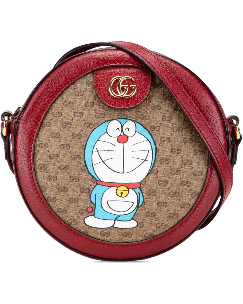 Gucci Hobo Bags Micro GG Supreme Doraemon Round Crossbody braun Braun