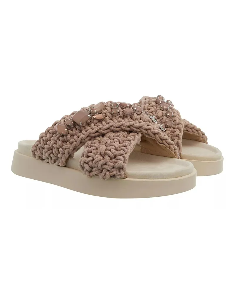 INUIKII Slipper & Pantoletten Woven Stones taupe Taupe