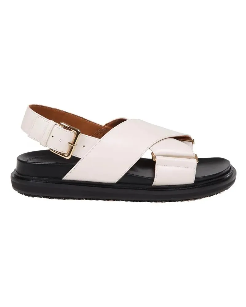 Marni Sandalen Fussbett Sandal In White Leather weiß Weiß