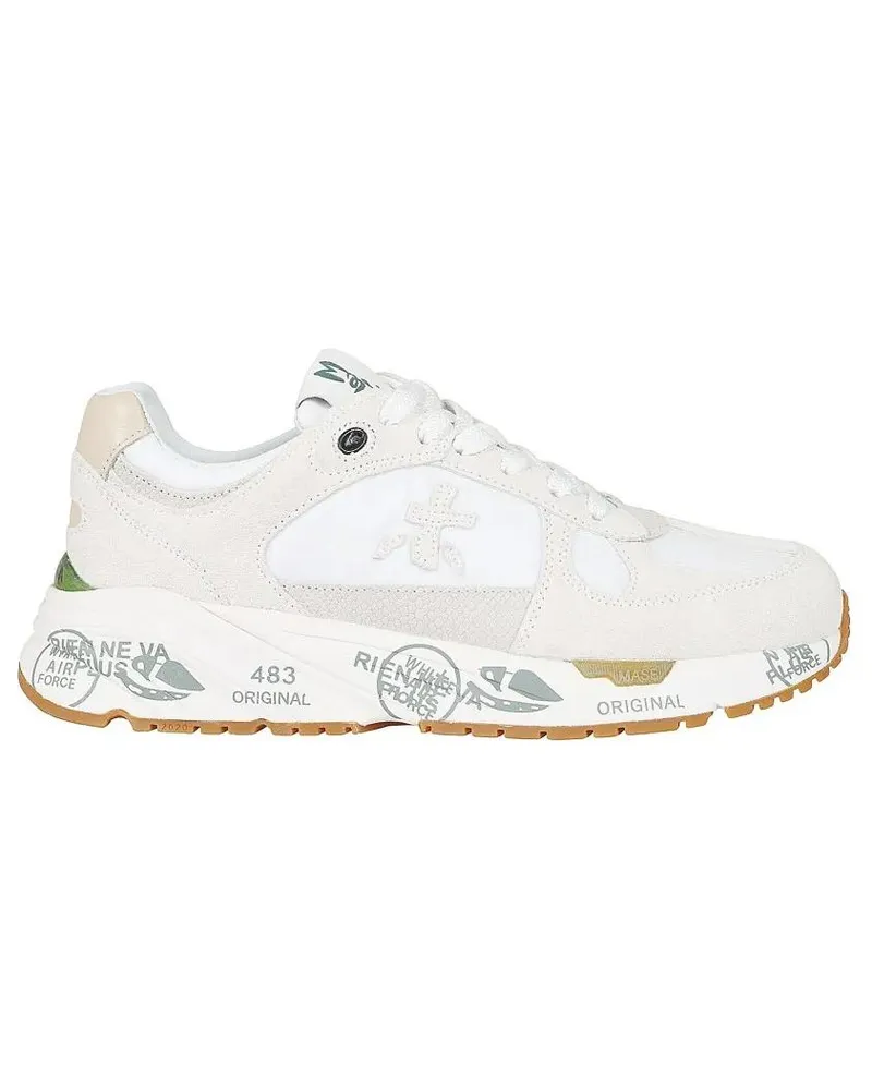 Premiata Low-Top Sneaker White Nylon And Suede Sneakers weiß Weiß