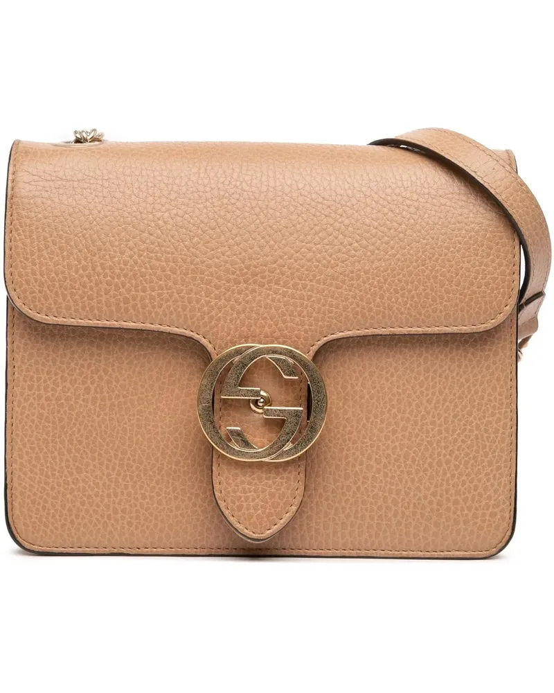 Gucci Hobo Bags Small Dollar Calfskin Interlocking G Crossbody braun Braun