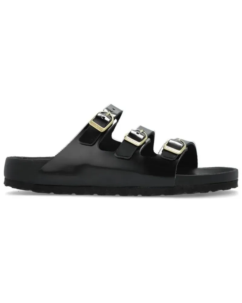Birkenstock Sandalen Black Slip-On Sandal With Adjustable Buckle Straps schwarz Schwarz