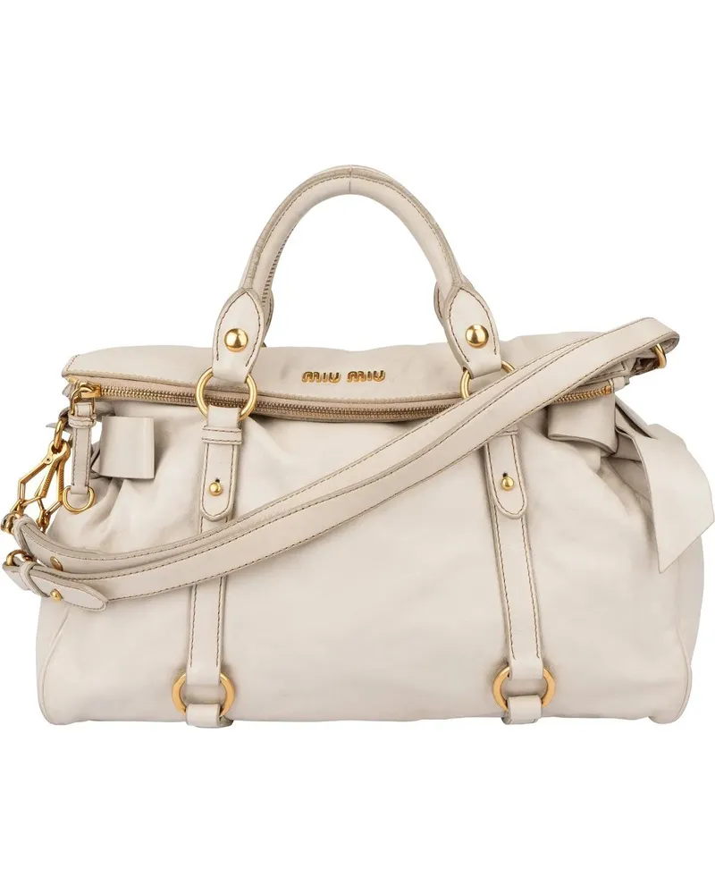 Miu Miu Crossbody Bags  Classic Leather City Handbag weiß Weiß