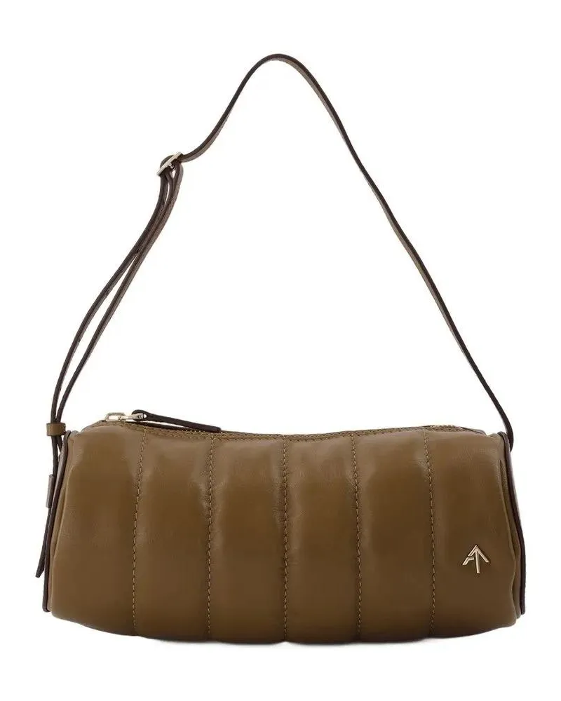 Manu Atelier Hobo Bags Padded Cylinder Bag In Brown Leather braun Braun