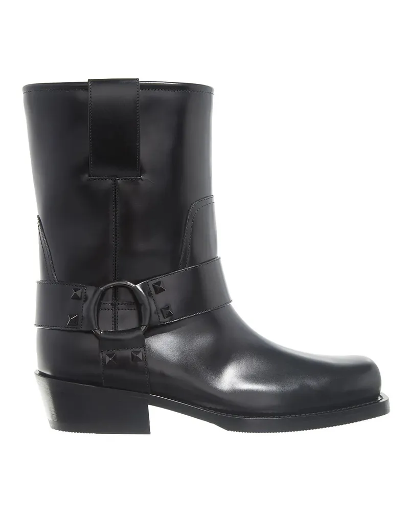 Valentino Garavani Stiefel Biker Rockstud schwarz Schwarz