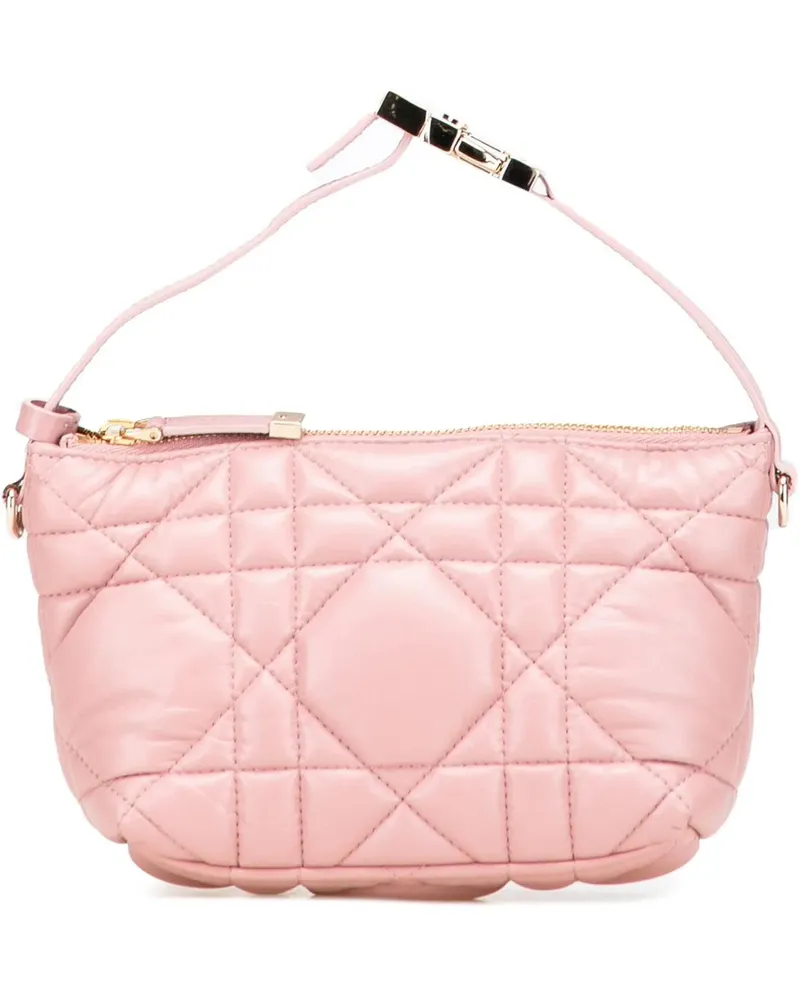 Dior Crossbody Bags Small Calfskin Macrocannage Diortravel Nomad Pouch rosa Gold