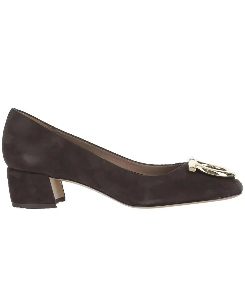 Ferragamo Hohe Schuhe Gancini Maxi Pumps schwarz Schwarz