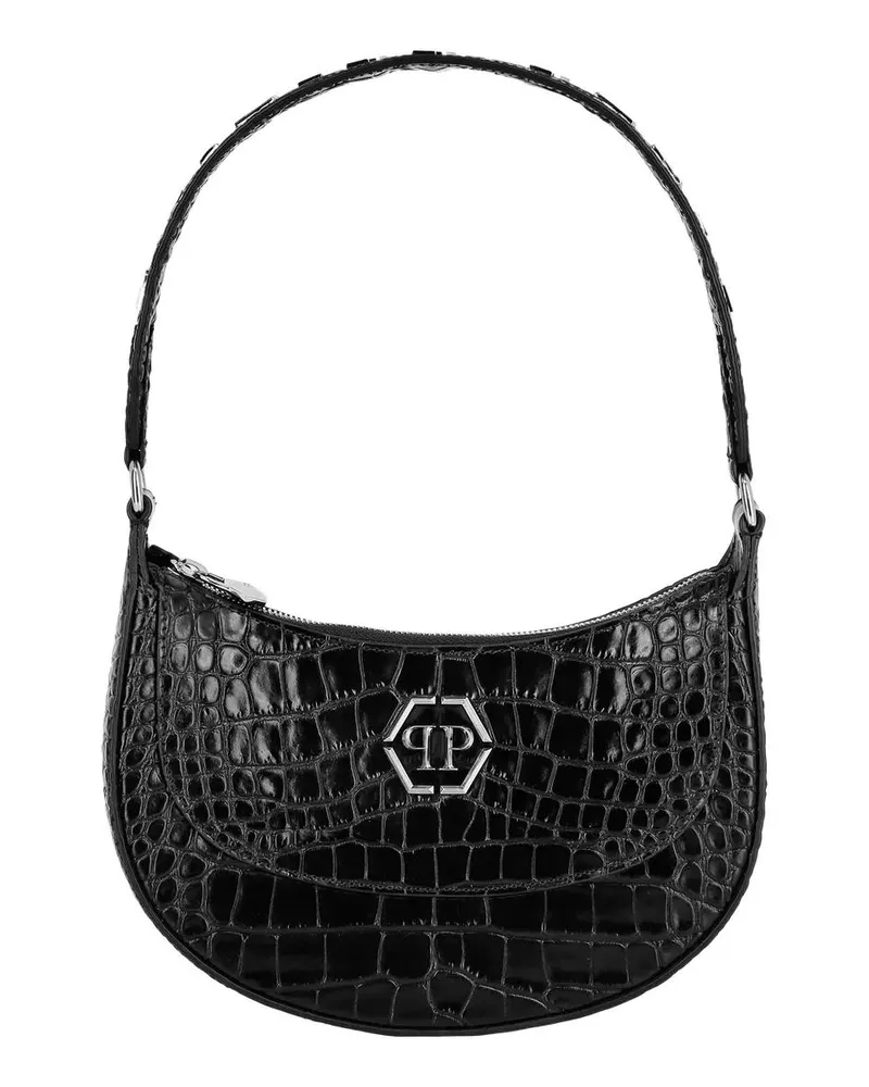 Philipp Plein Crossbody Bags Henkeltasche Crocco Print schwarz Schwarz