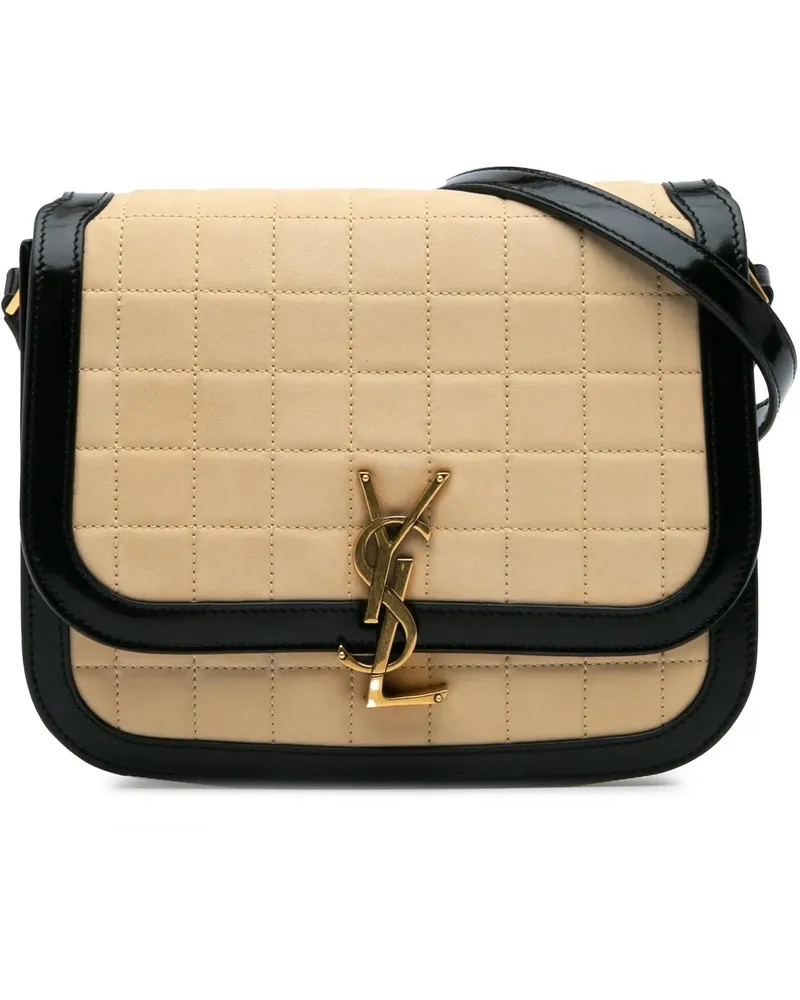 Saint Laurent Hobo Bags Medium Quilted Suede Monogram Solferino Crossbody braun Braun