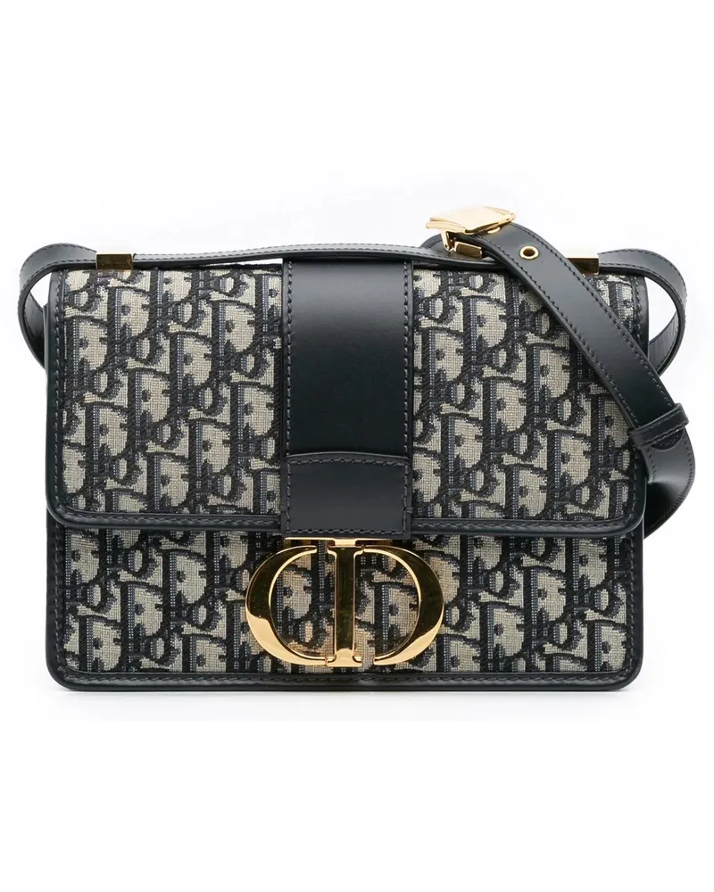 Dior Hobo Bags Oblique Canvas 30 Montaigne Flap blau Blau