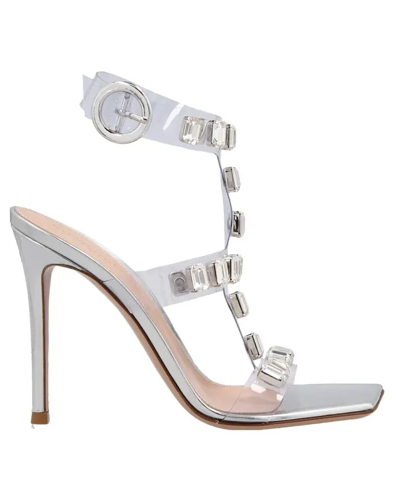 Gianvito Rossi Sandalen 'Glass' Sandals silberfarben 
