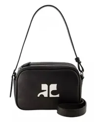 Courrèges Shopper Réedition Camera Bag - Leather - Black Schwarz