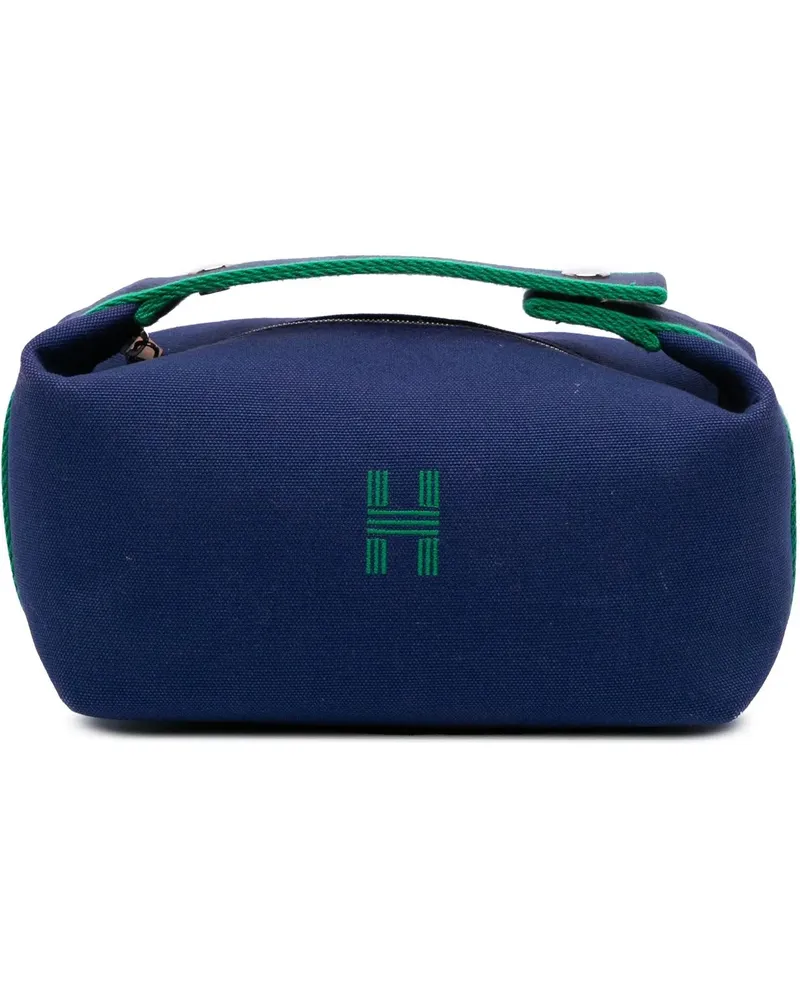 Hermès Kosmetiktaschen Small Canvas Bride A Brac Case blau Blau