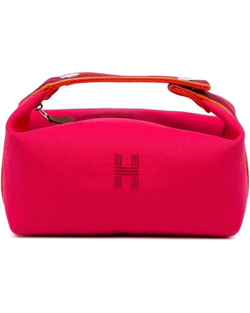Hermès Kosmetiktaschen Small Canvas Bride A Brac Case rosa Gold