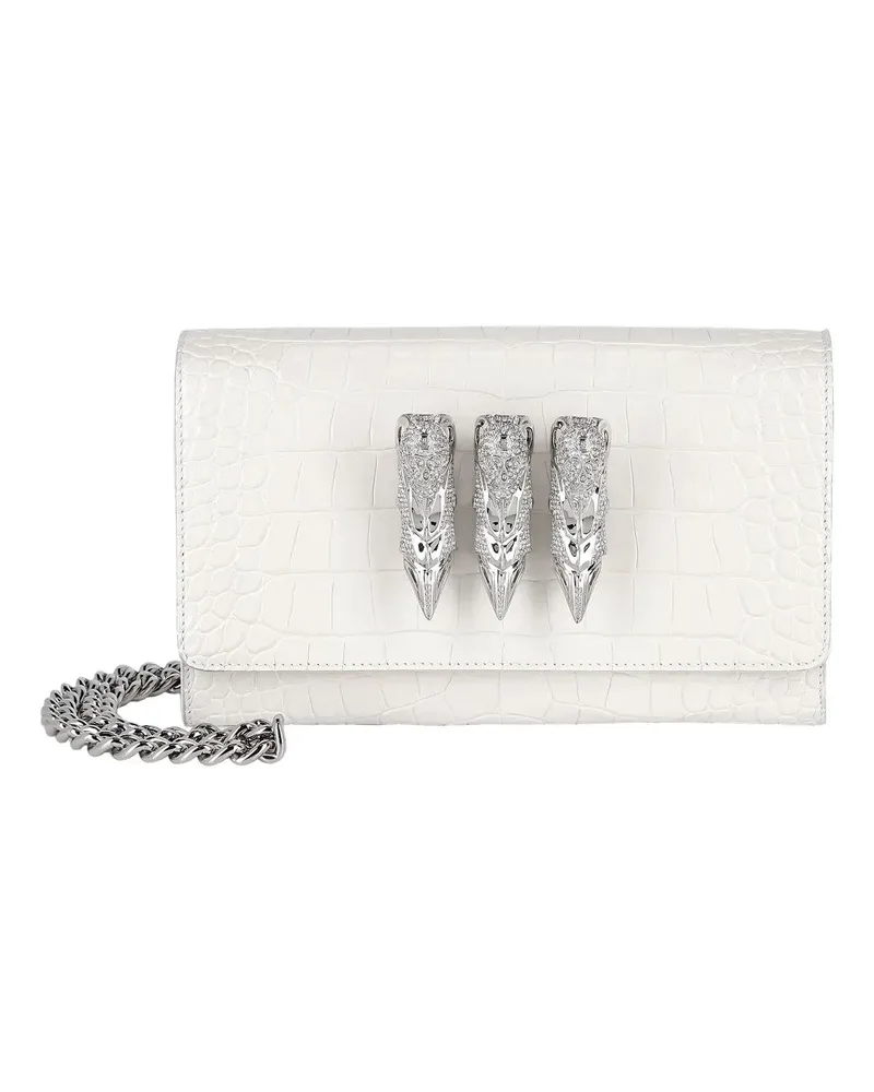 Philipp Plein Clutches Clutch Mit Schmucksteinen weiß Weiß