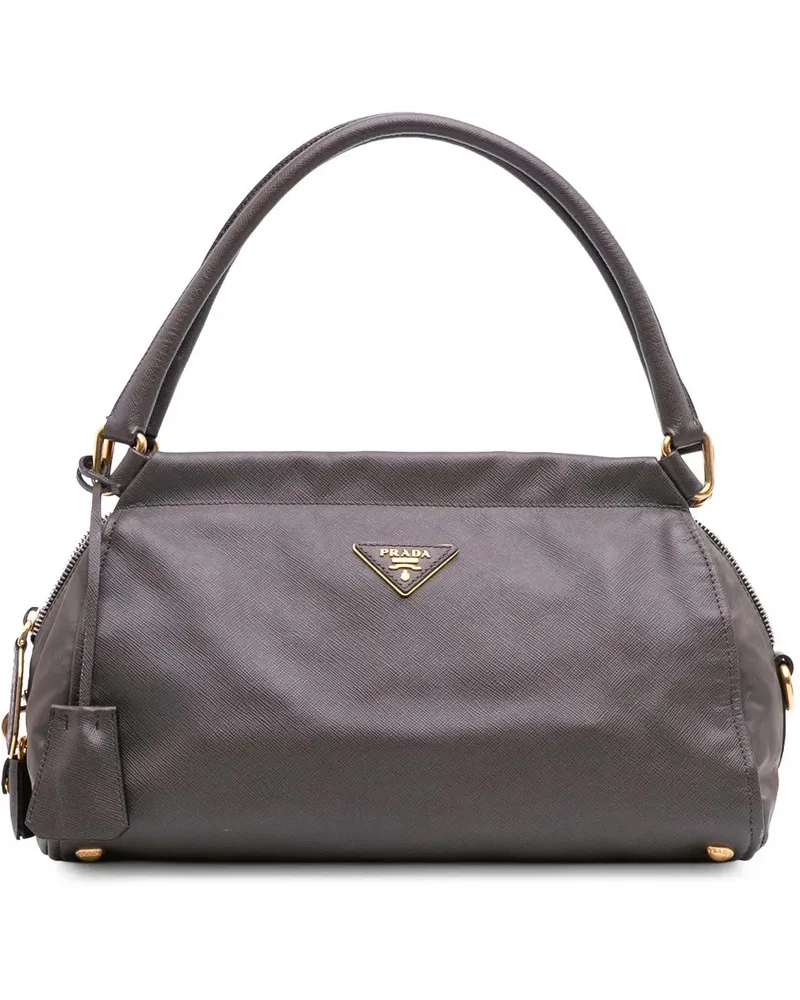 Prada Crossbody Bags Saffiano Frame Handbag grau Grau