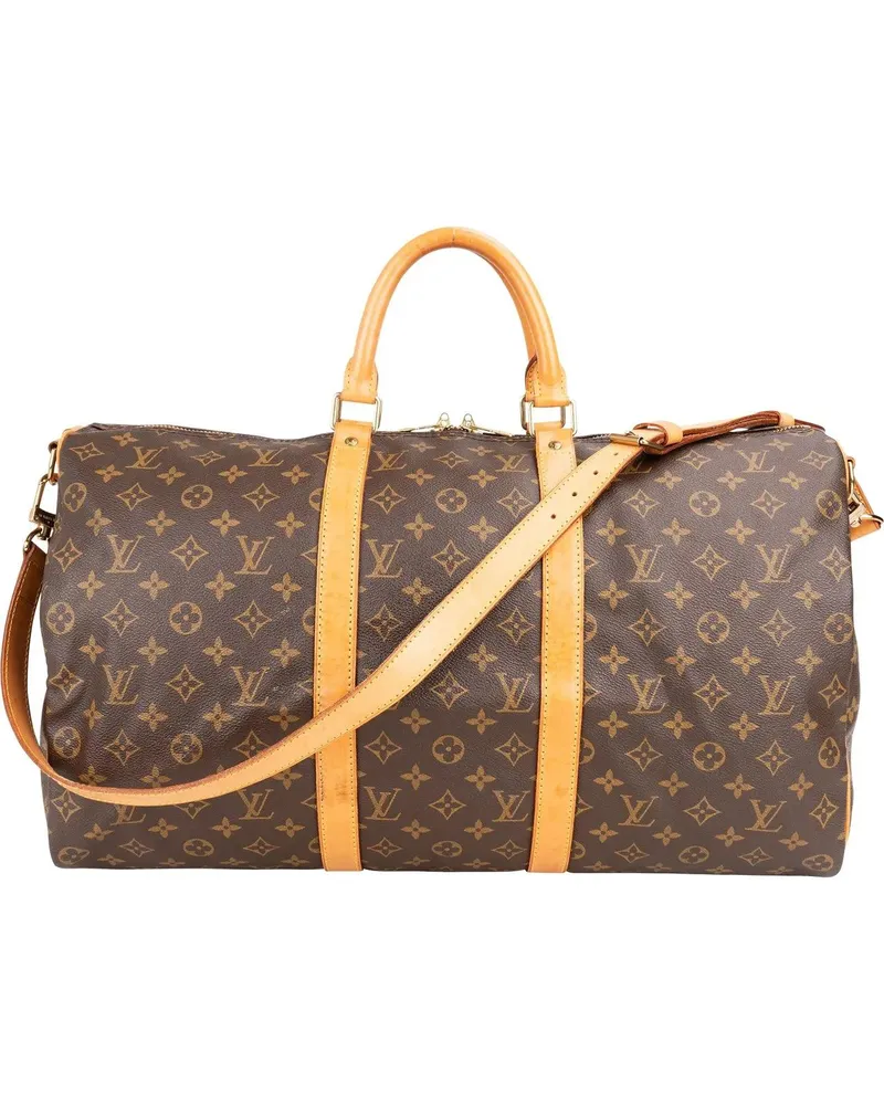Louis Vuitton Crossbody Bags  Canvas Monogram Keepall 50 Bandoulie braun Braun