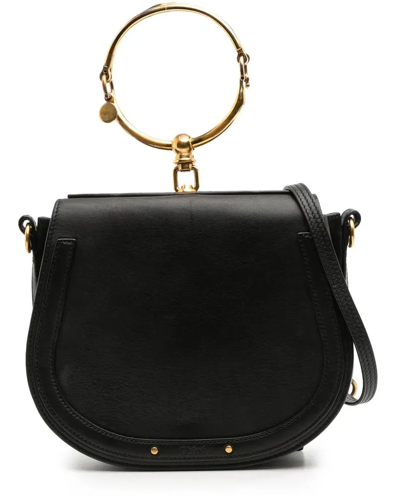 Chloé Hobo Bags Medium Leather Nile Bracelet Satchel schwarz Schwarz