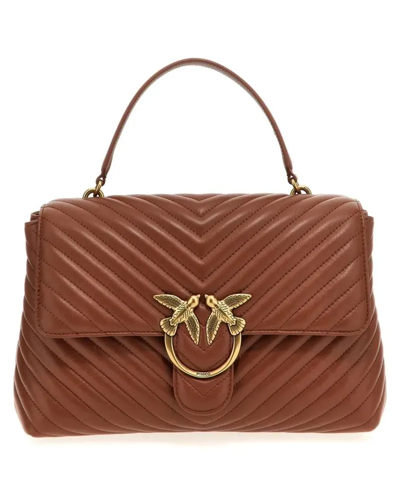Pinko Hobo Bags 'Big Lady Love Bag Puff Chevron' Handbag braun Braun