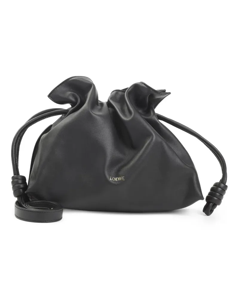 Loewe Clutches Medium Black Calf Leather Flamenco Clutch With Adj schwarz Schwarz